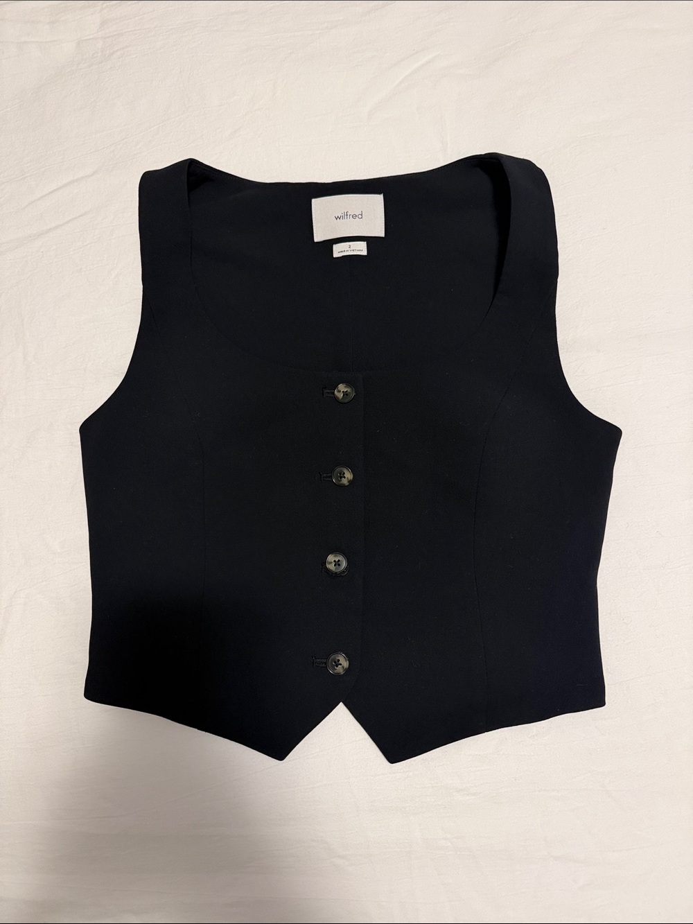 Wilfred Black Cropped Button Vest